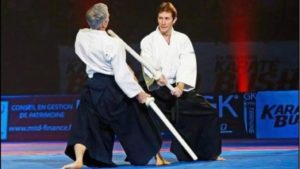Pascal Guillemin avec Bruno Gonzalez ( festival des arts martiaux à Bercy)