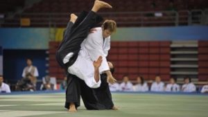 Pascal Guillemin avec Fabrice Croize ( Combat Games a Beijing)